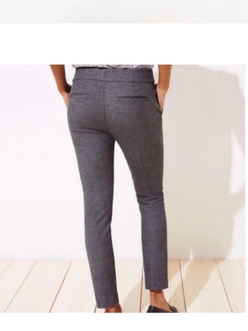 Ann Taylor Loft Marisa Gray Slim Ankle Dress Pants - Picture 3 of 8